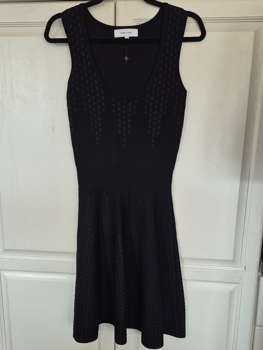Black Sleeveless Knit Fit-and-Flare Dress
